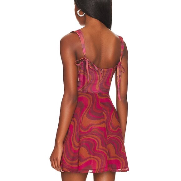 For Love & Lemons Eleanor Mini Dress – NWT, Red - Picture 6 of 6